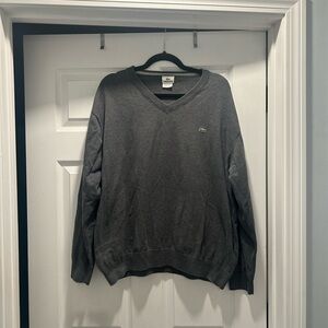 Lacoste Men's Charcoal V-Neck Sweater
